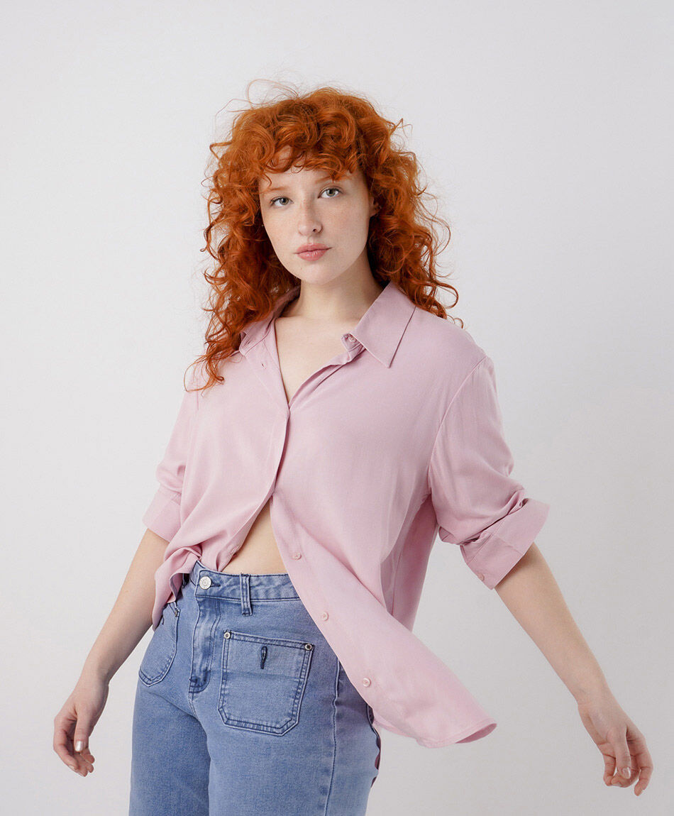 Camisa mujer camisera rosada