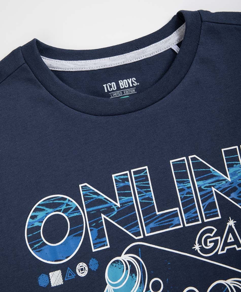 Remera ni&ntilde;o estampado gamer