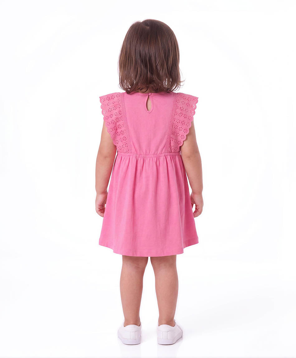 Vestido beb&eacute; broderie rosado