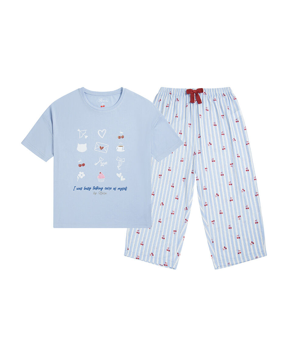 Pijama mujer capri rayas