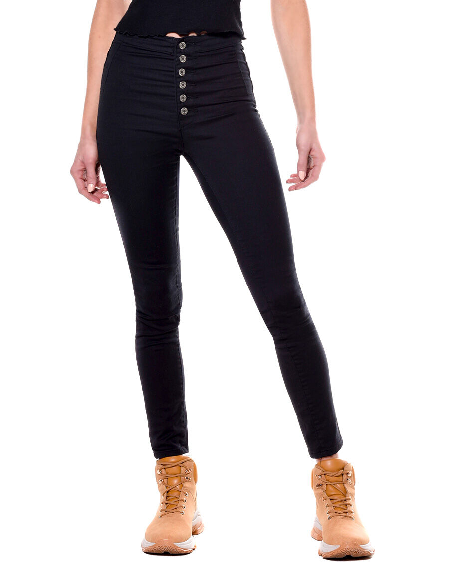 Jeans tiro alto botones - TRICOT