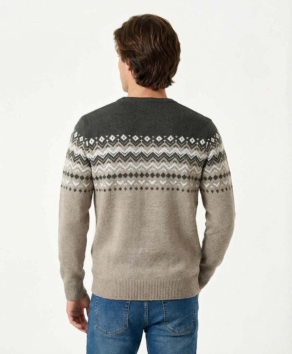 Sweater hombre tricolor lana