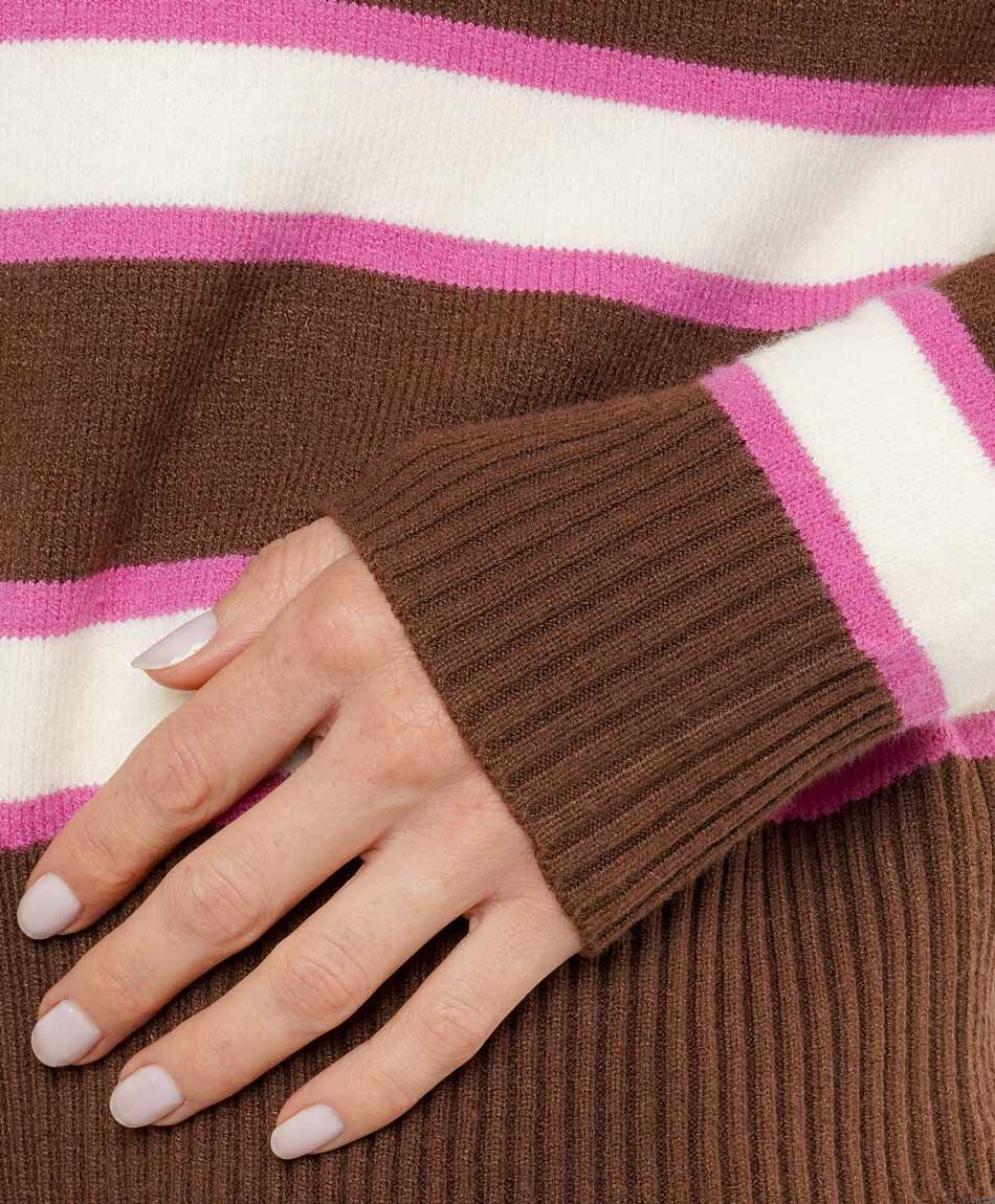 Sweater mujer rayas contraste