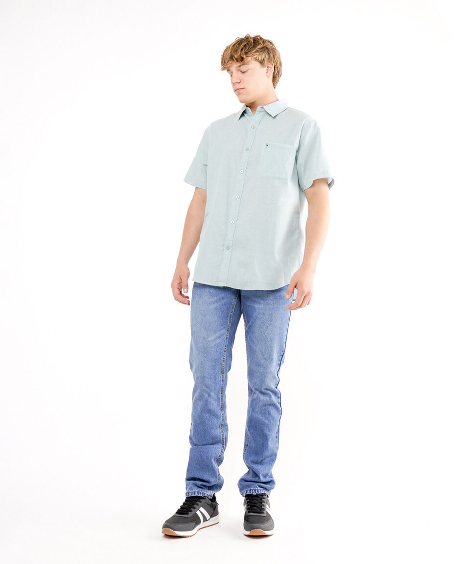Camisa hombre lisa manga corta