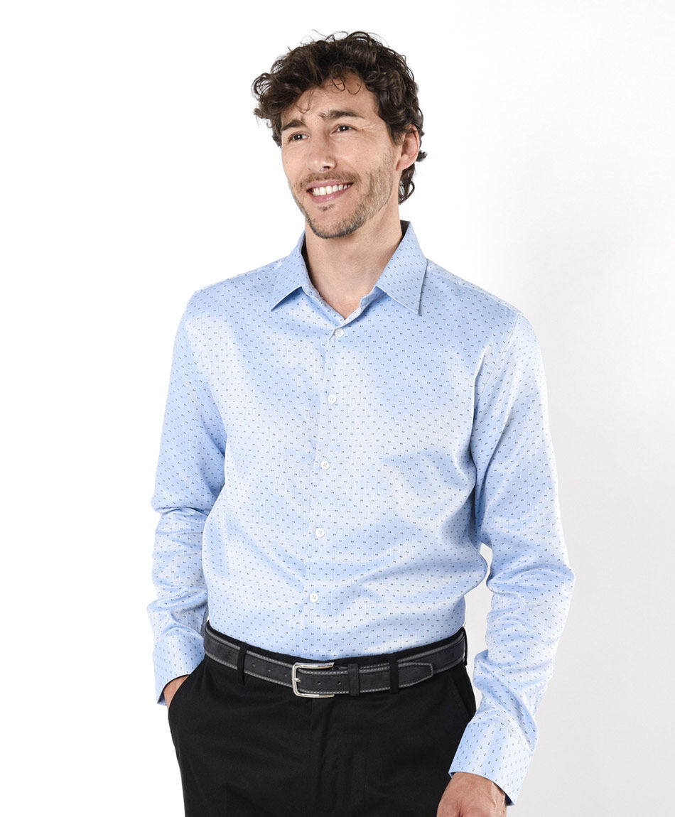 Camisa hombre puntos celeste