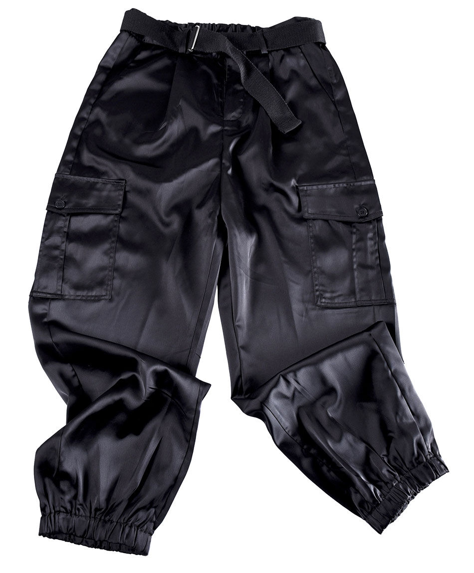 Pantalon cargo satin