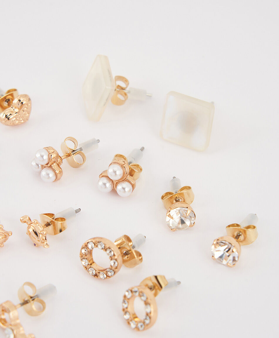 Set 8 aros mujer dorados