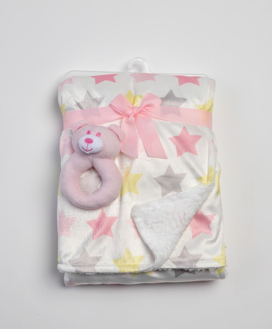 Set mantita + peluche beb&eacute; estrellas