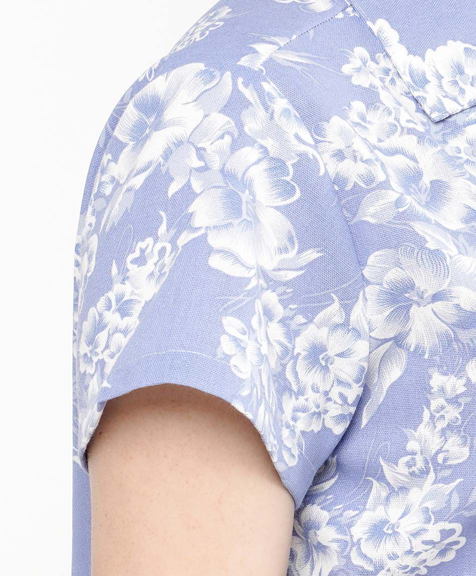 Camisa mujer lino flores