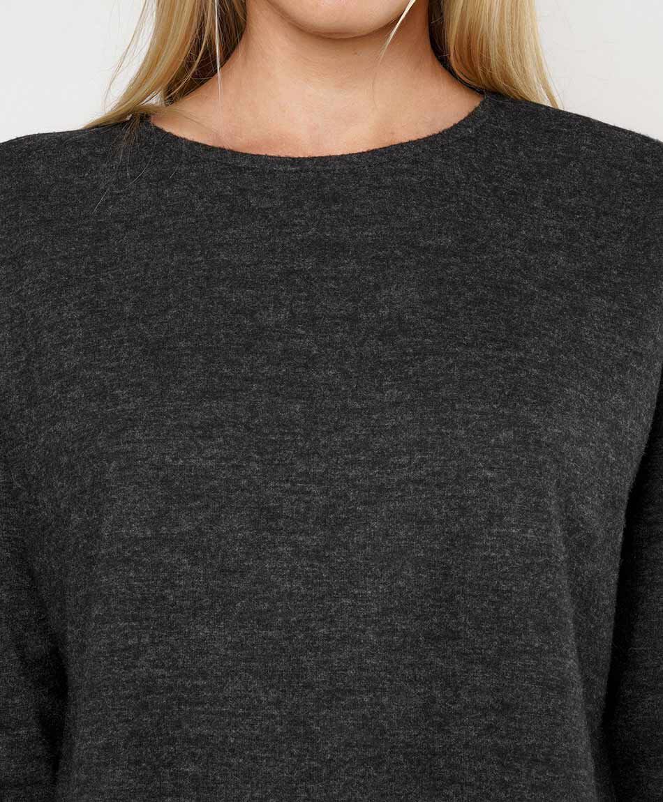 Remera mujer basta encaje larga black