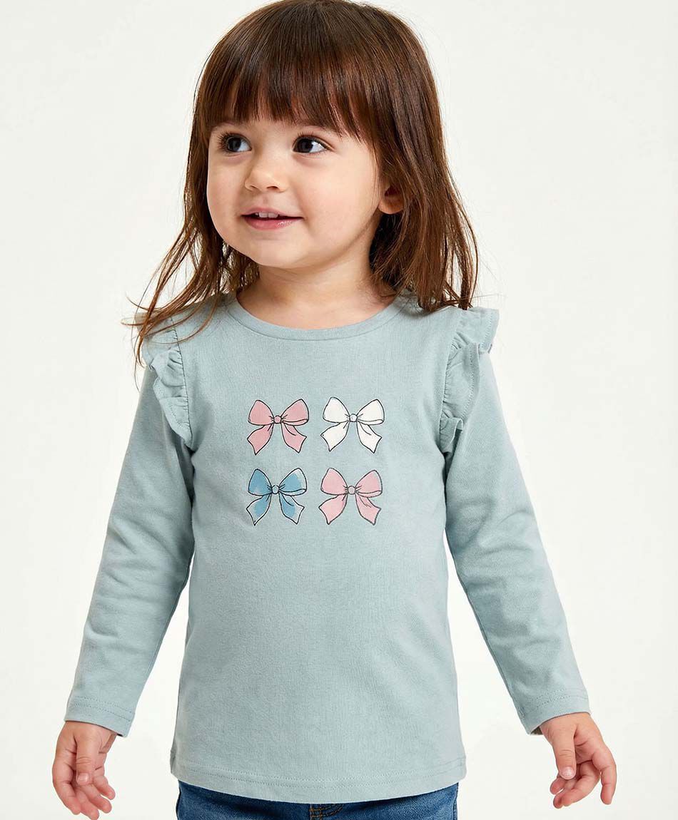 Remera beb&eacute; manga larga dise&ntilde;o mo&ntilde;itos