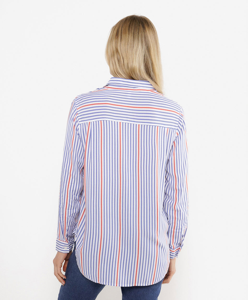 Camisa mujer l&iacute;neas bicolor