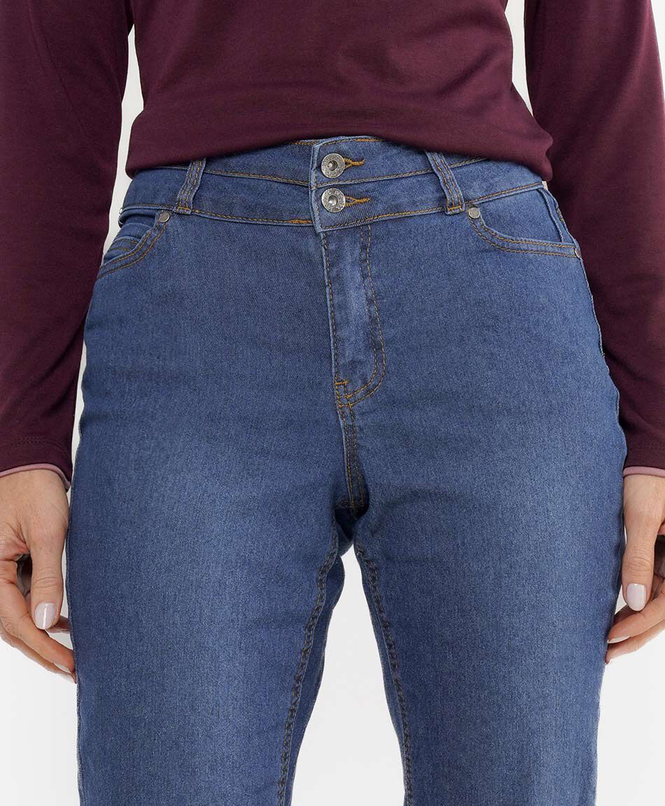 Jeans mujer pretina doble skinny fit