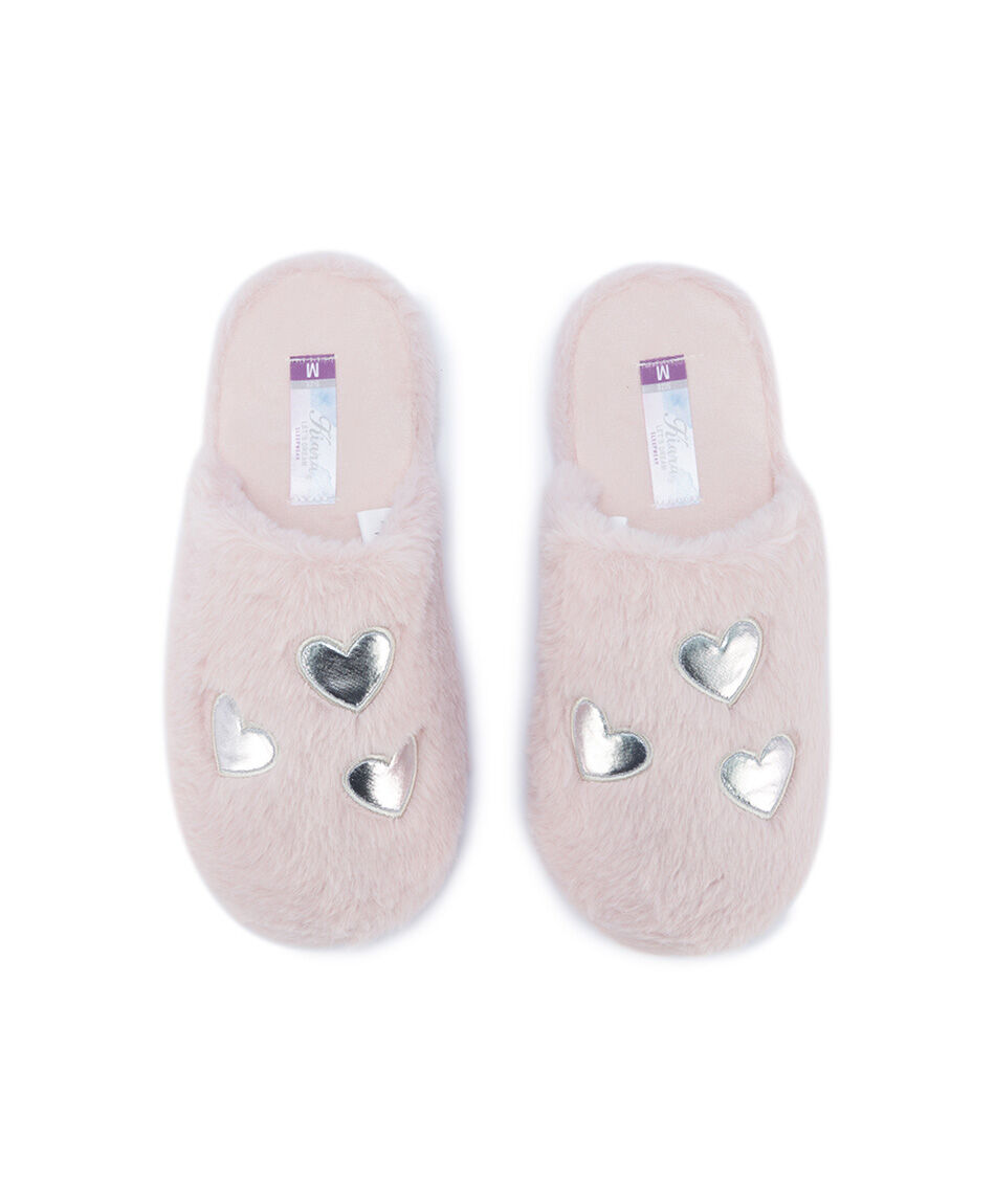 Pantuflas mujer heart silver