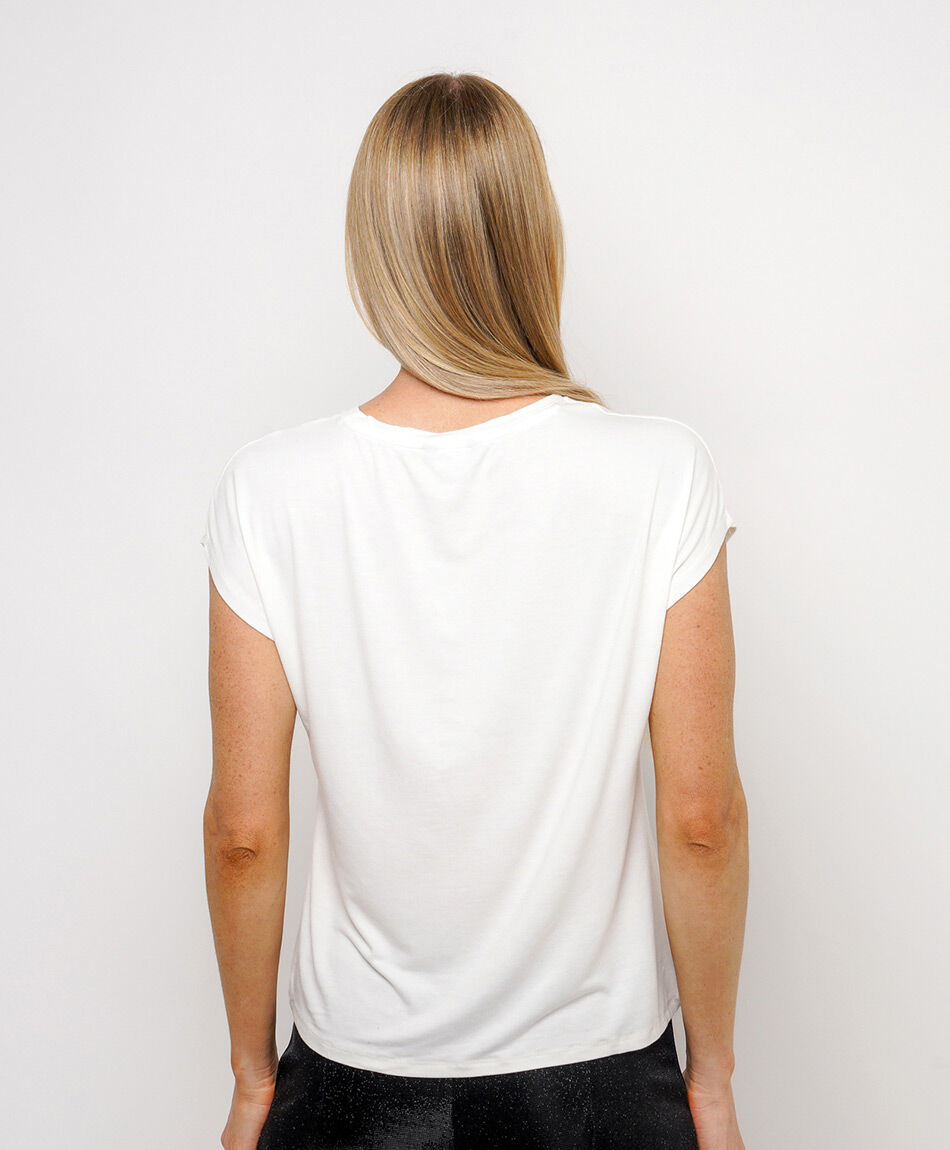 Remera mujer estampado dorado