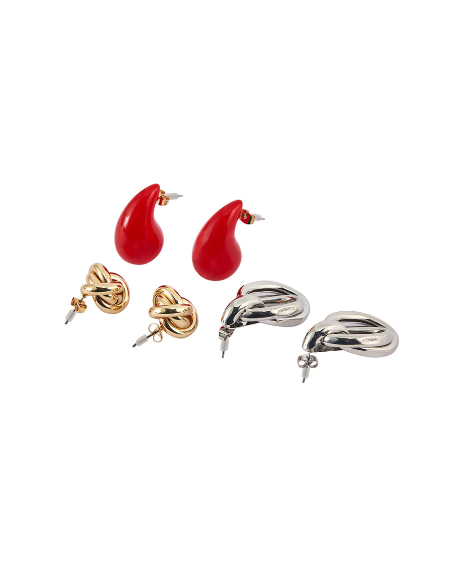 Set 3 aros mujer silver