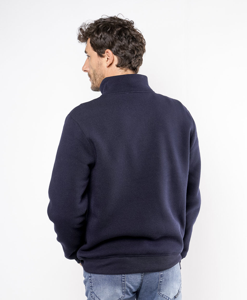 Buzo hombre mini print medio cierre