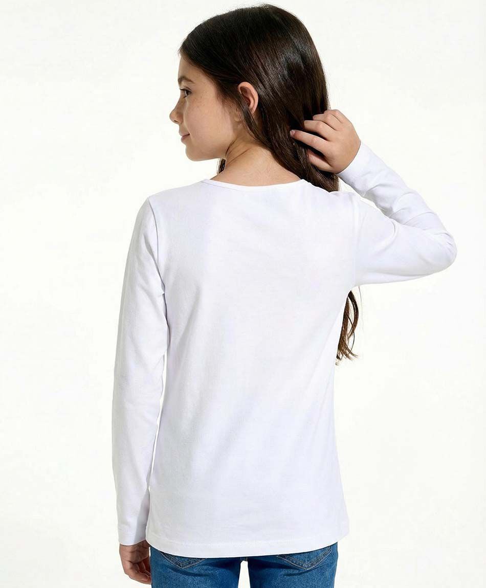 Camiseta infantil t&eacute;rmica cuello redondo white