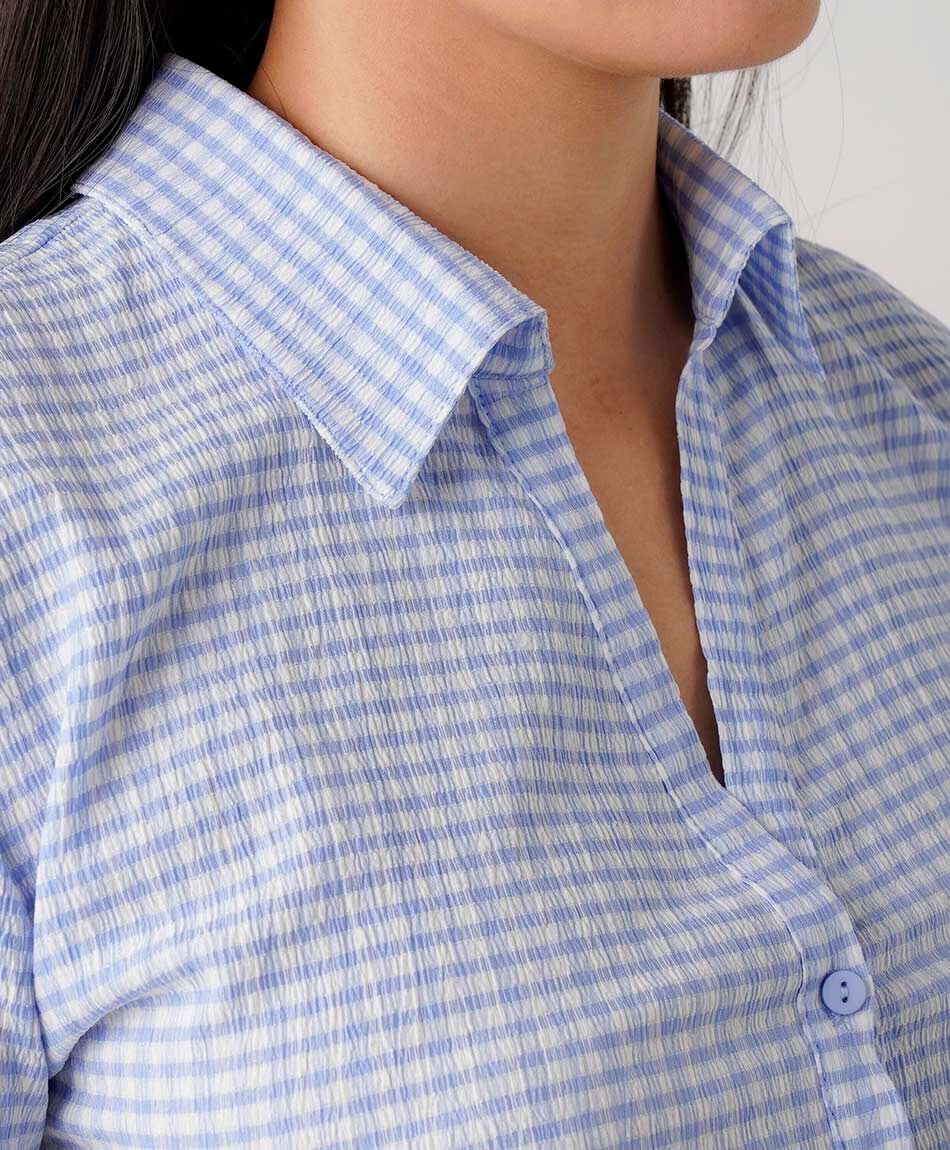 Camisa mujer cuadros lazo