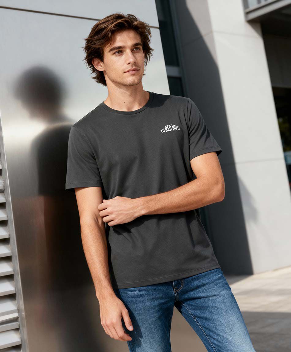 Remera hombre doble estampado c&iacute;rculo