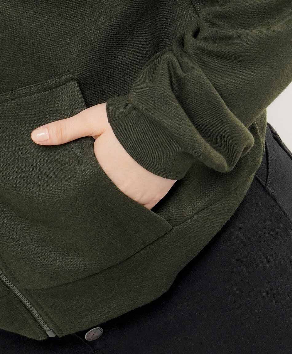 Buzo mujer con cierre green