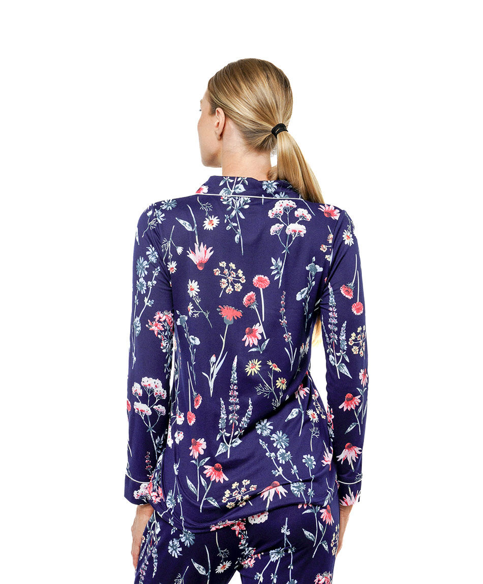 Pijama mujer floreado camisero