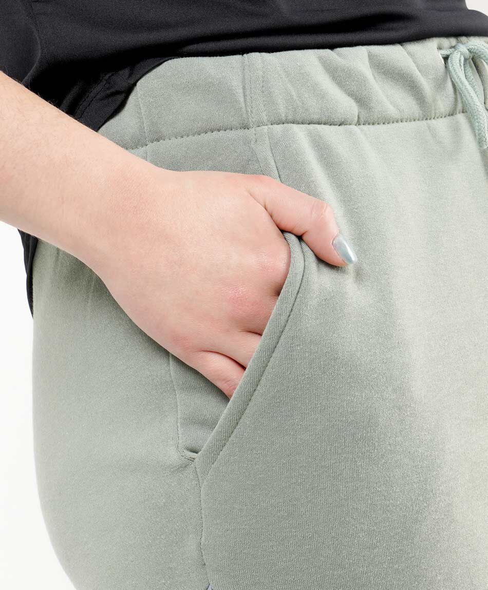 Pantal&oacute;n deportivo mujer verde costuras