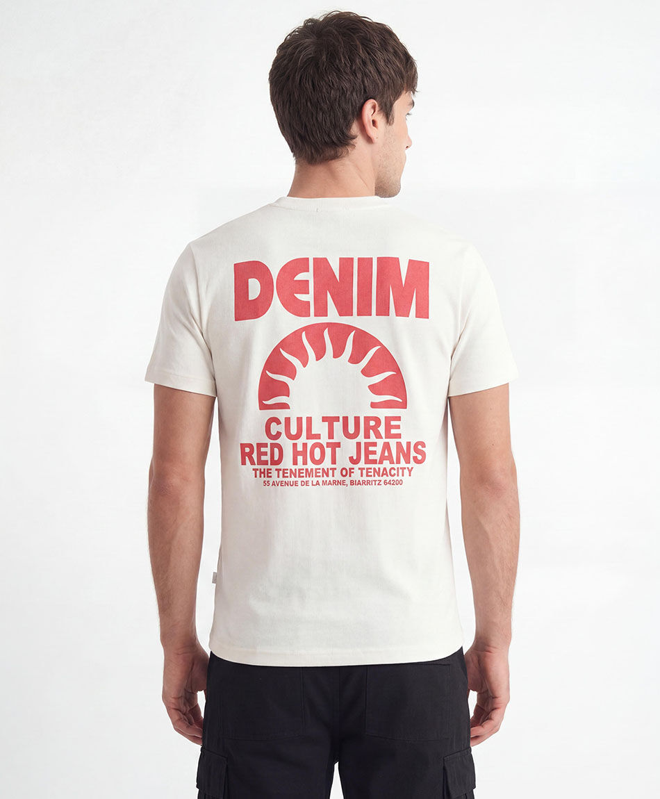 Remera hombre doble estampado denim sun