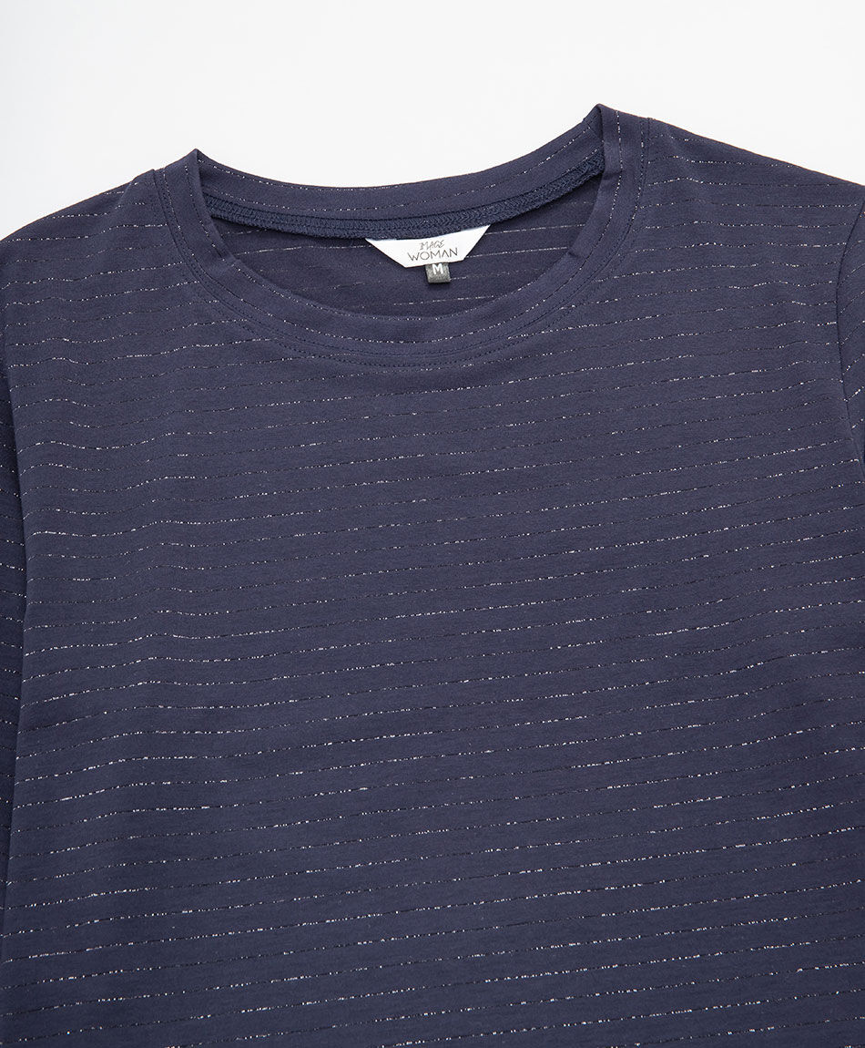 Remera mujer rayas lurex