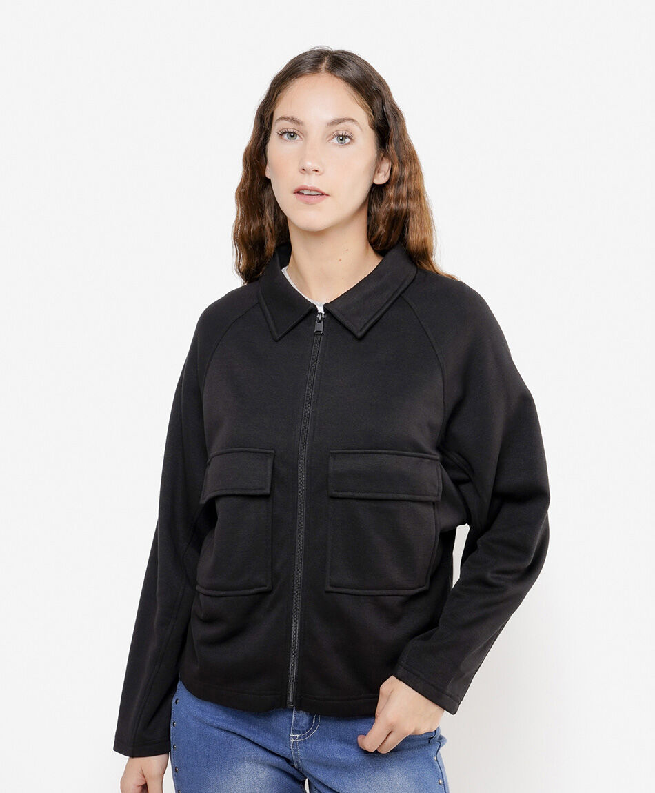 Campera mujer jersey bolsillos
