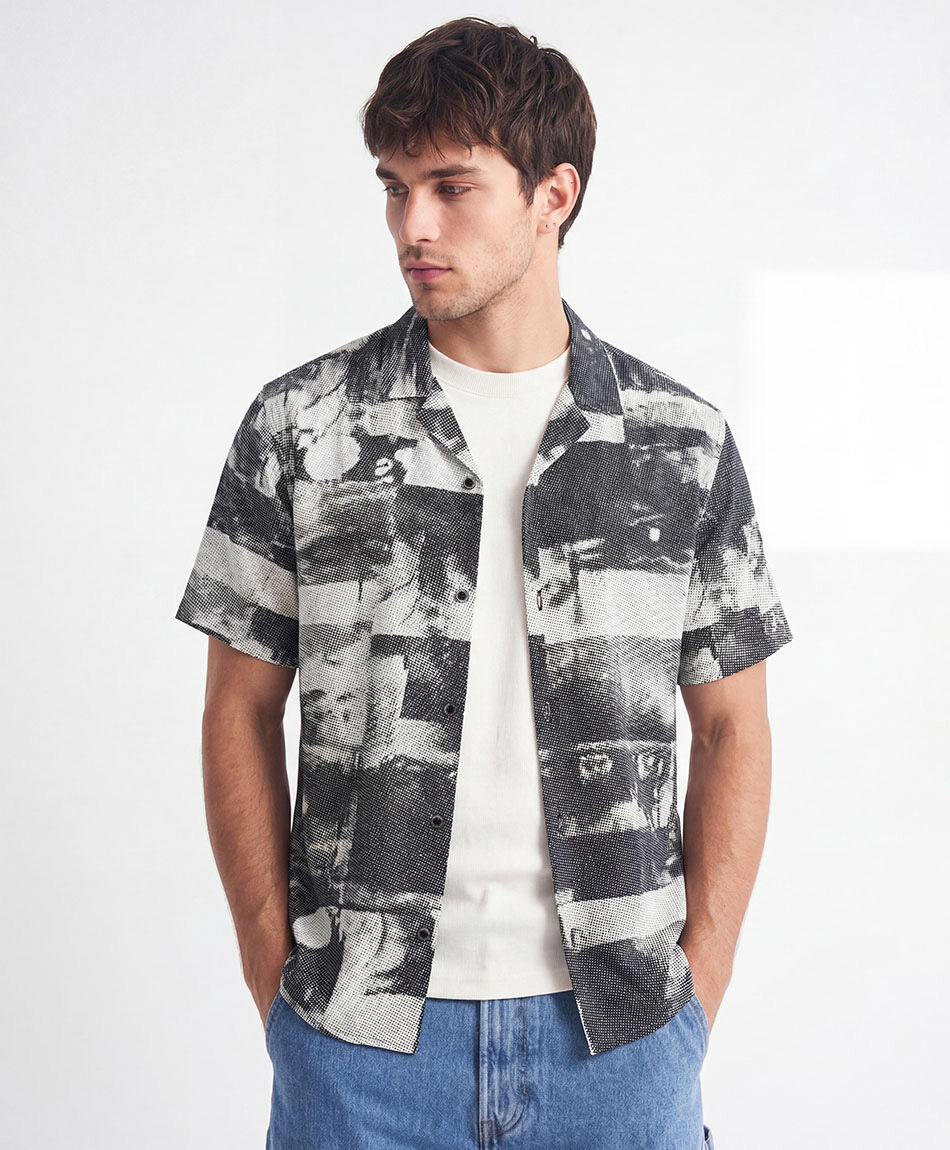 Camisa hombre print viscosa