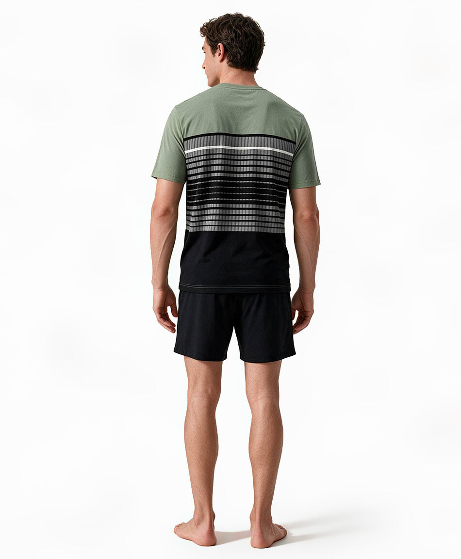 Pijama hombre short l&iacute;neas