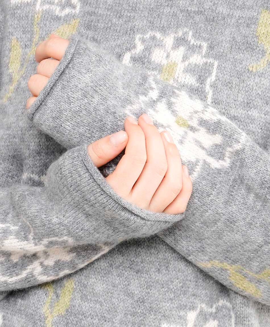 Sweater mujer jacquard floreado