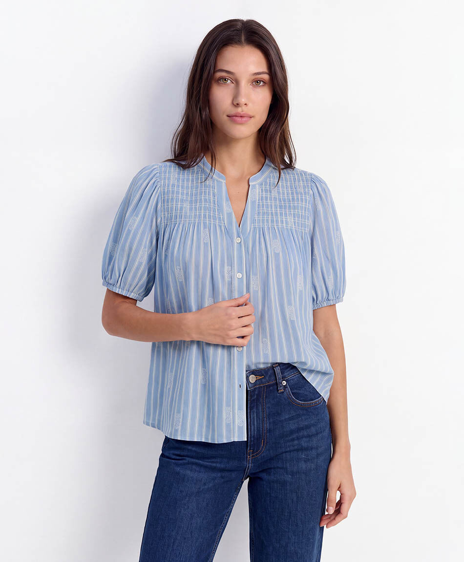 Camisa mujer rayas florcitas