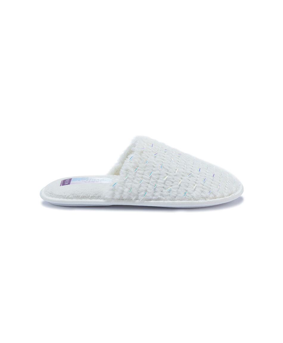 Pantuflas mujer dise&ntilde;o lineal white