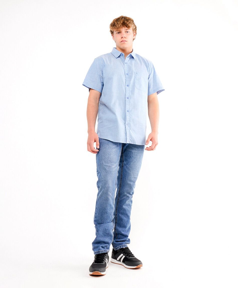Camisa hombre lisa manga corta