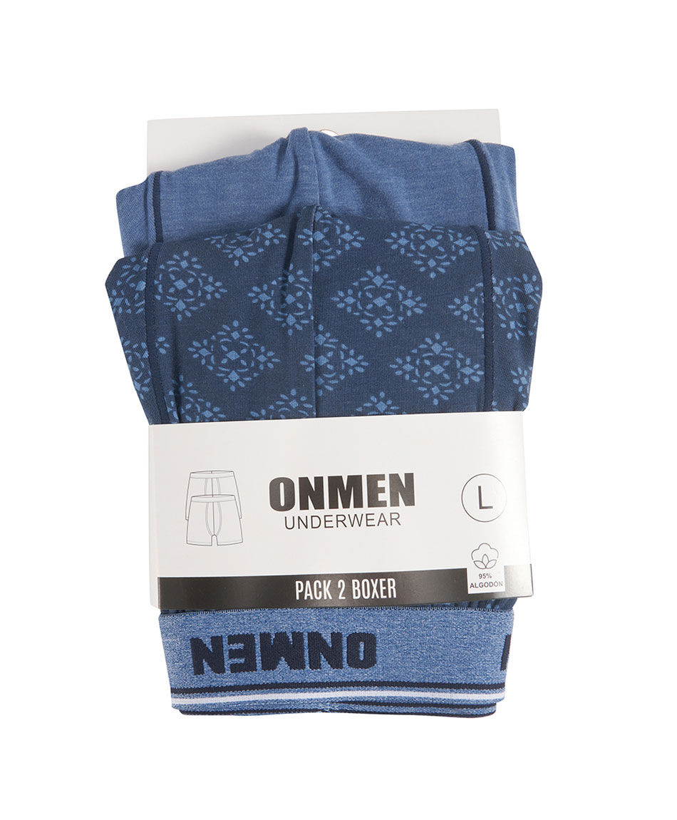 Pack 2 boxer hombre  azul