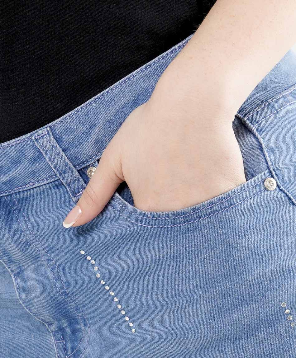 Jeans mujer brillos wide