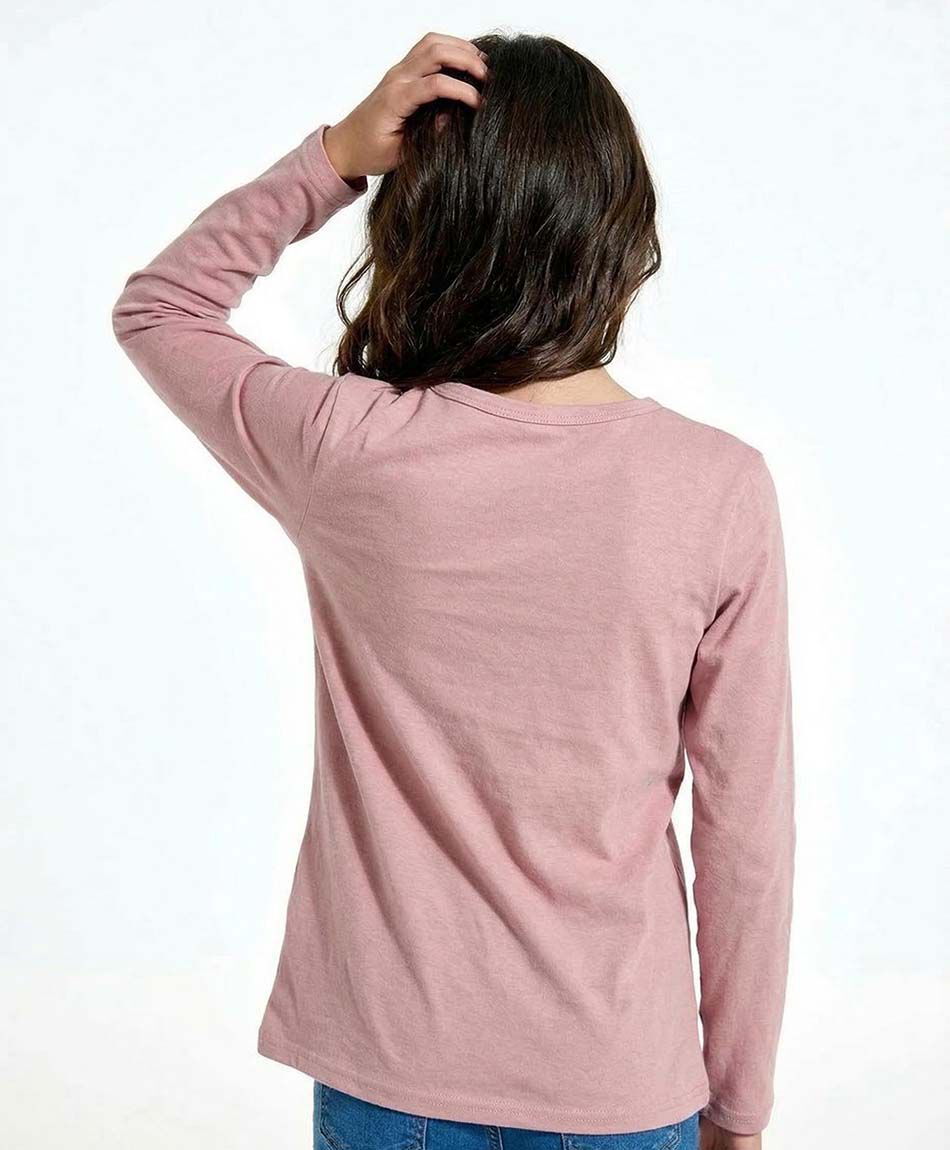 Remera ni&ntilde;a b&aacute;sica manga larga