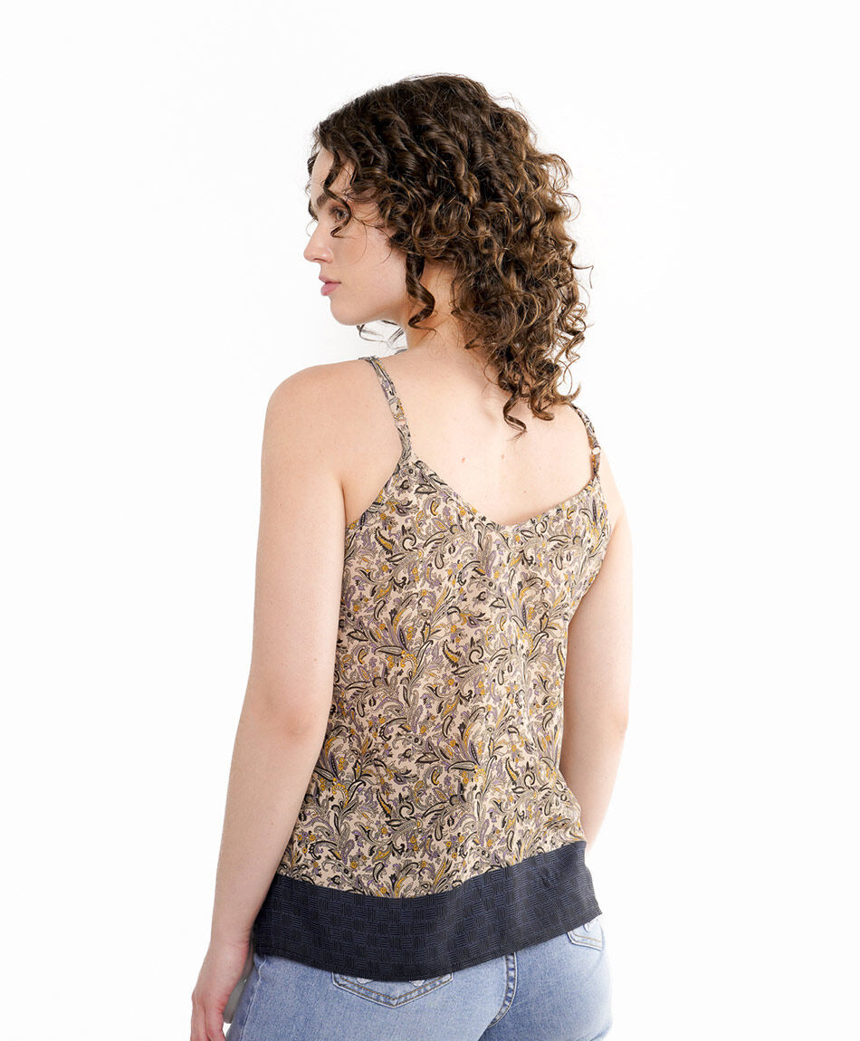 Camisa mujer crop beige