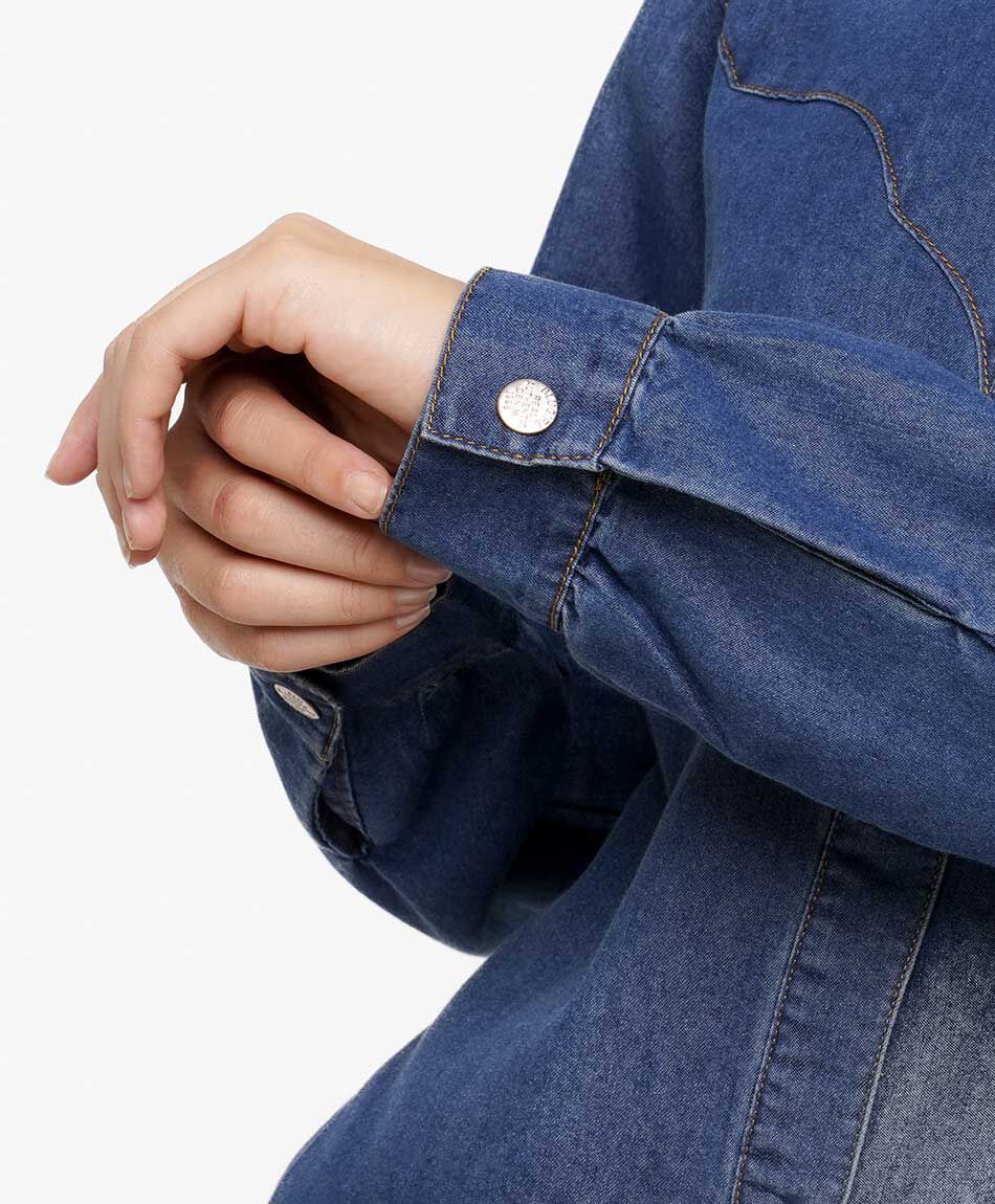 Blusa mujer denim soft blue