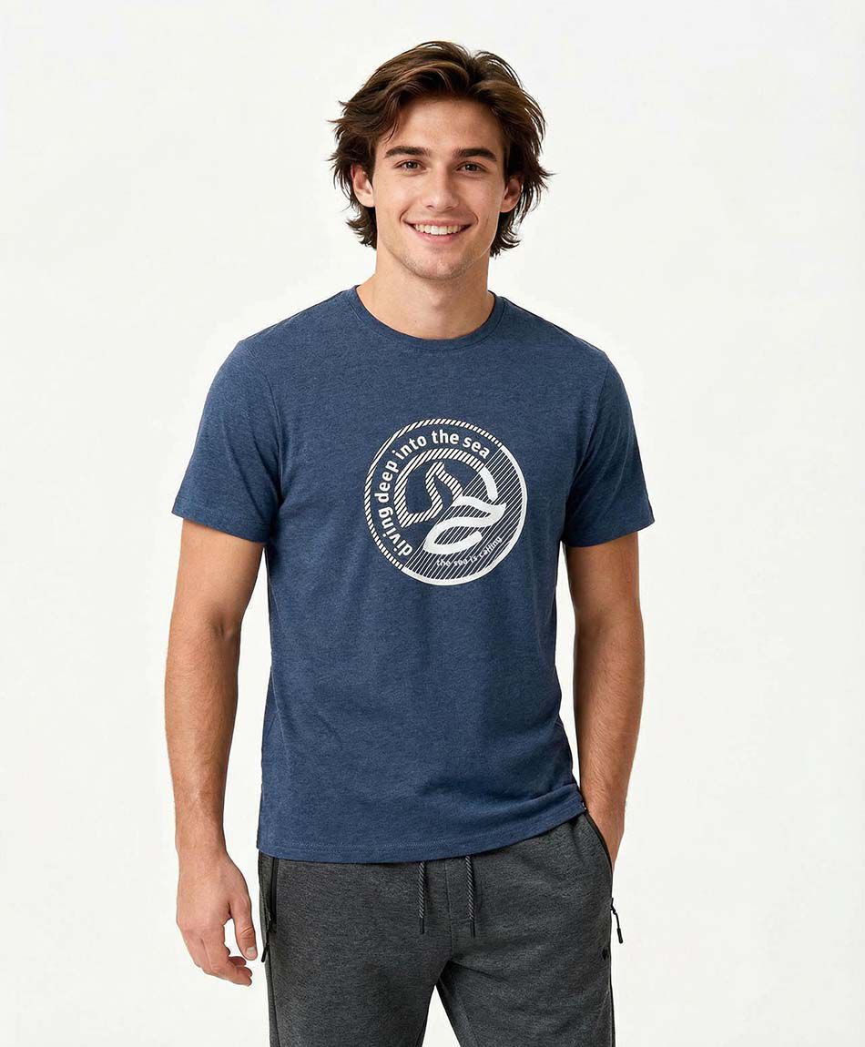 Remera deportiva hombre aleta marina