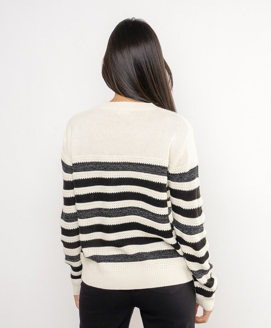 Sweater mujer dise&ntilde;o rayas metalicas
