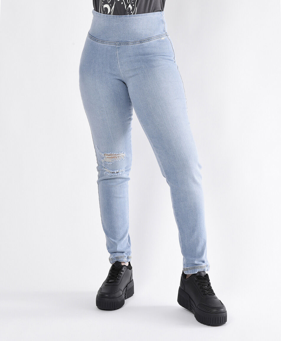 Jeans mujer pretina ancha skinny fit