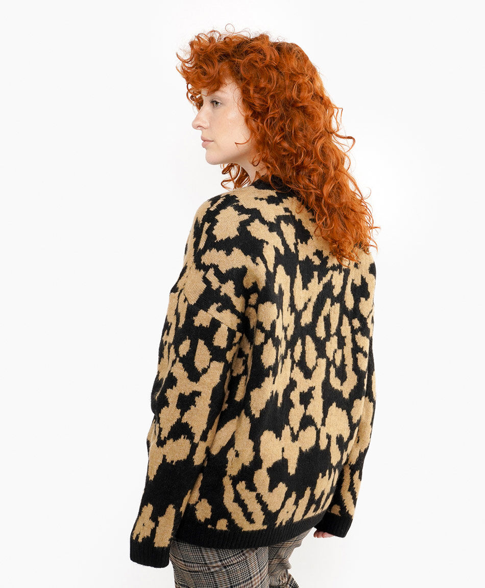 Cardigan mujer jacquard manchas