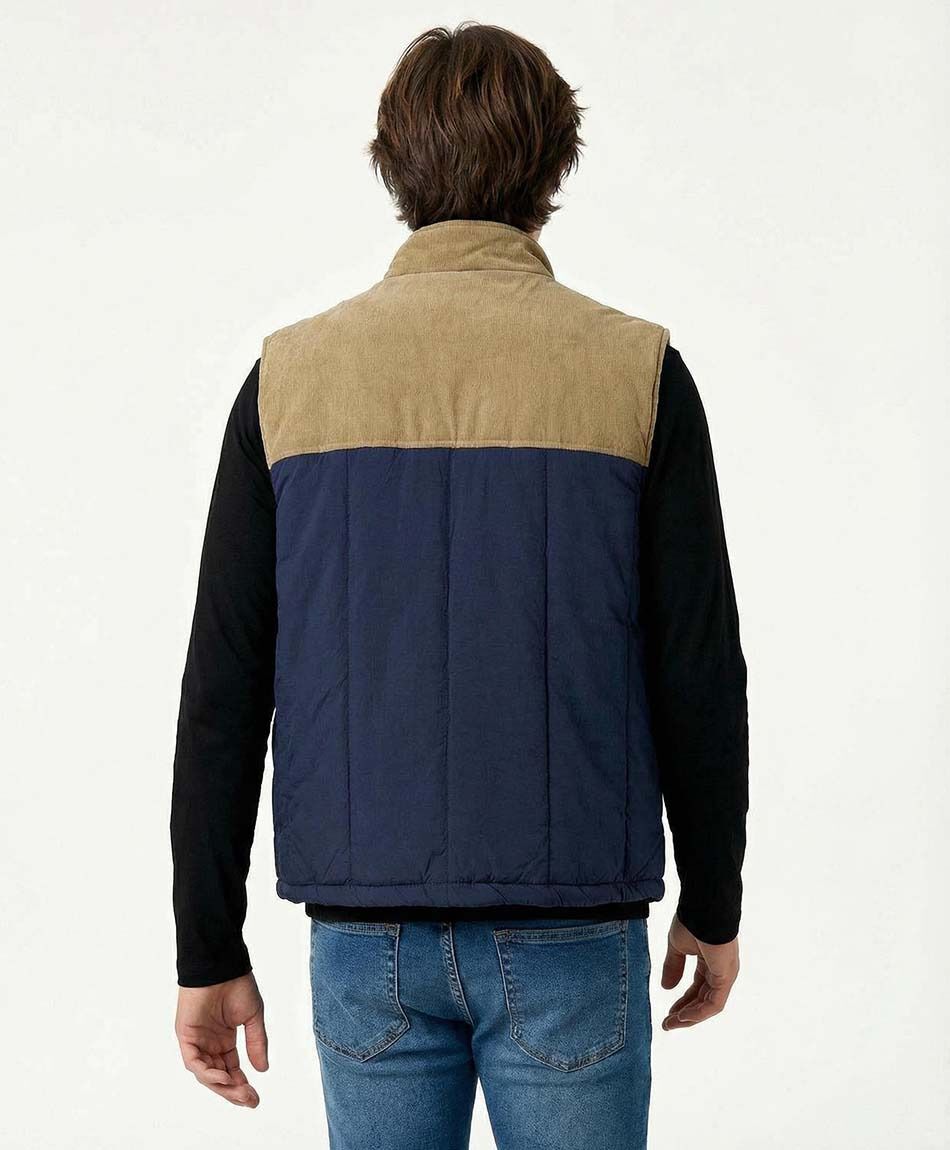 Parka hombre sin manga bicolor