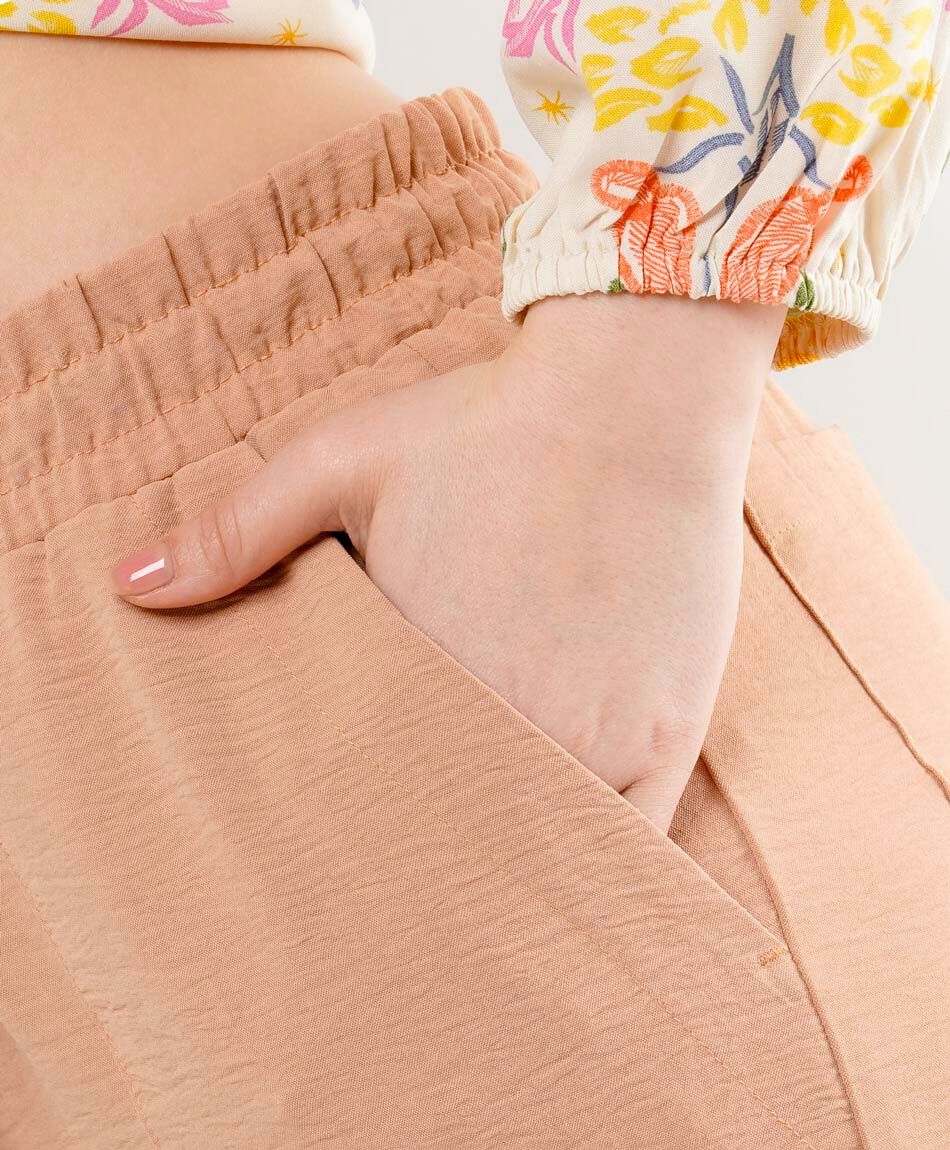 Pantal&oacute;n Wide Leg con Cintura El&aacute;stica