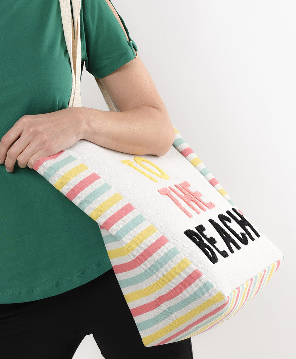 Bolso mujer playa rayas