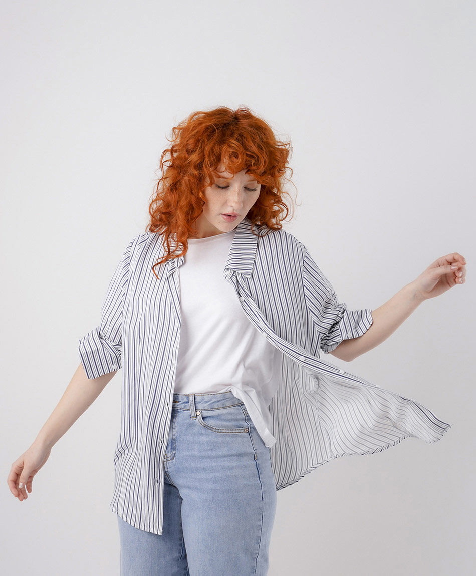 Camisa mujer listas bicolor