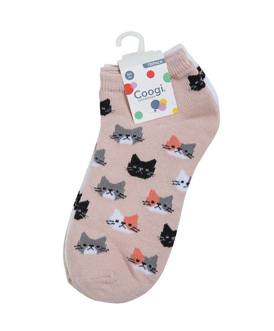 Pack 3 calcetines ni&ntilde;a gatitos